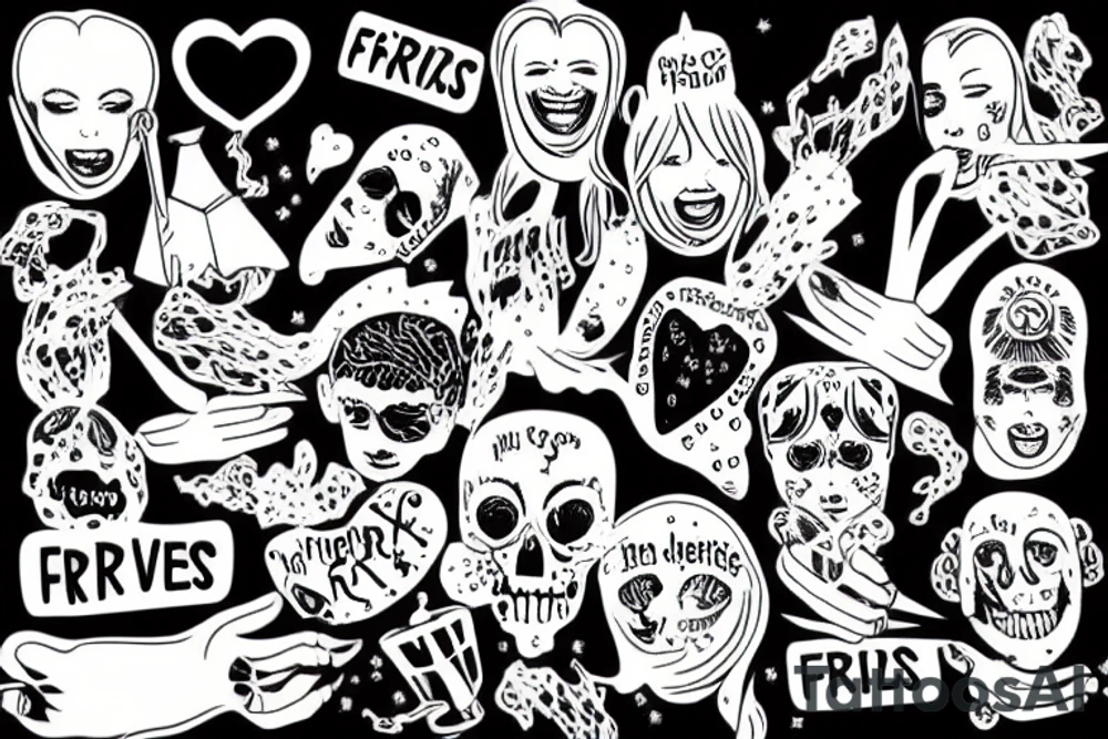 crazy friends love friendship tattoo idea