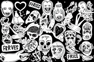 crazy friends love friendship tattoo idea