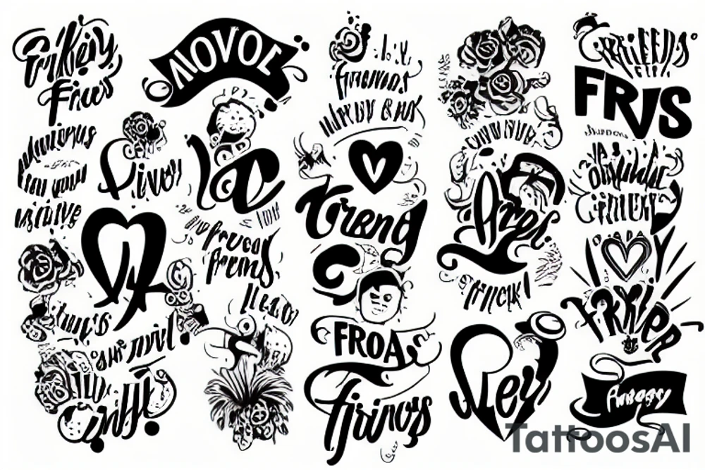 crazy friends love friendship tattoo idea