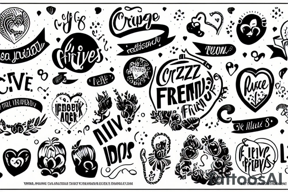 crazy friends love friendship tattoo idea