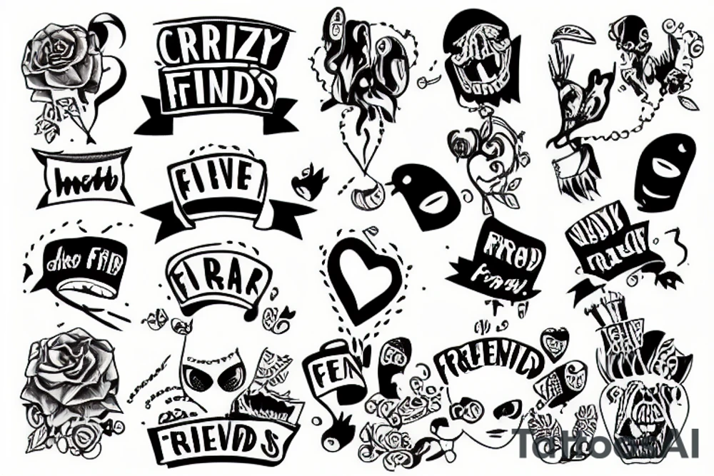 crazy friends love friendship tattoo idea