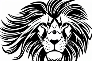 Dotted half face of a lion with the other half sketchy tattoo idea