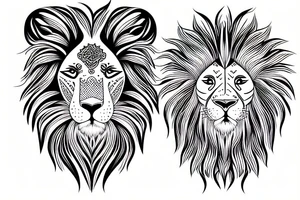 Dotted half face of a lion tattoo idea
