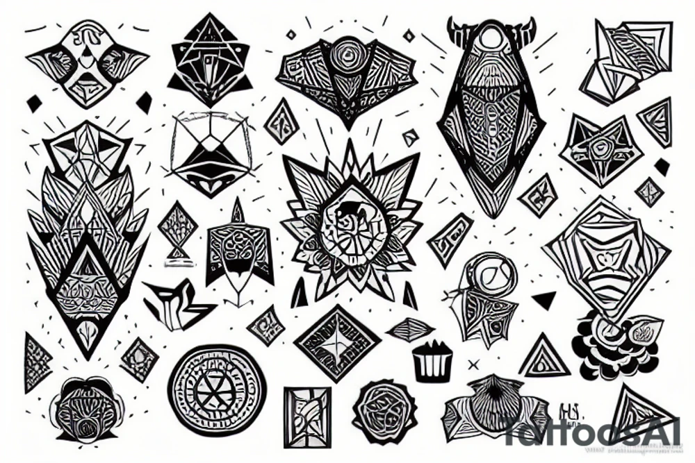 Оригами слон минимализм tattoo idea