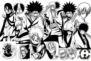Bleach, Naruto, One piece anime tattoo idea