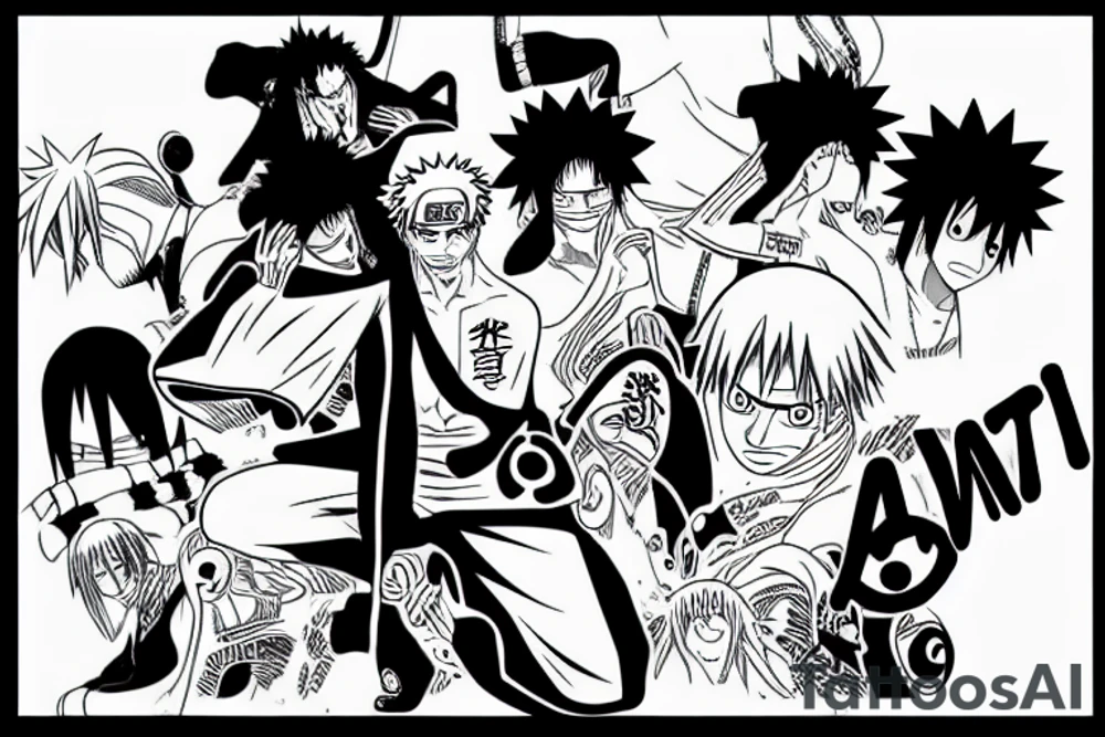 Bleach, Naruto, One piece anime tattoo idea