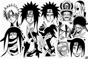 Bleach, Naruto, One piece anime tattoo idea