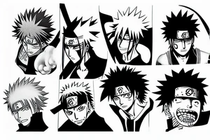 Bleach, Naruto, One piece anime tattoo idea