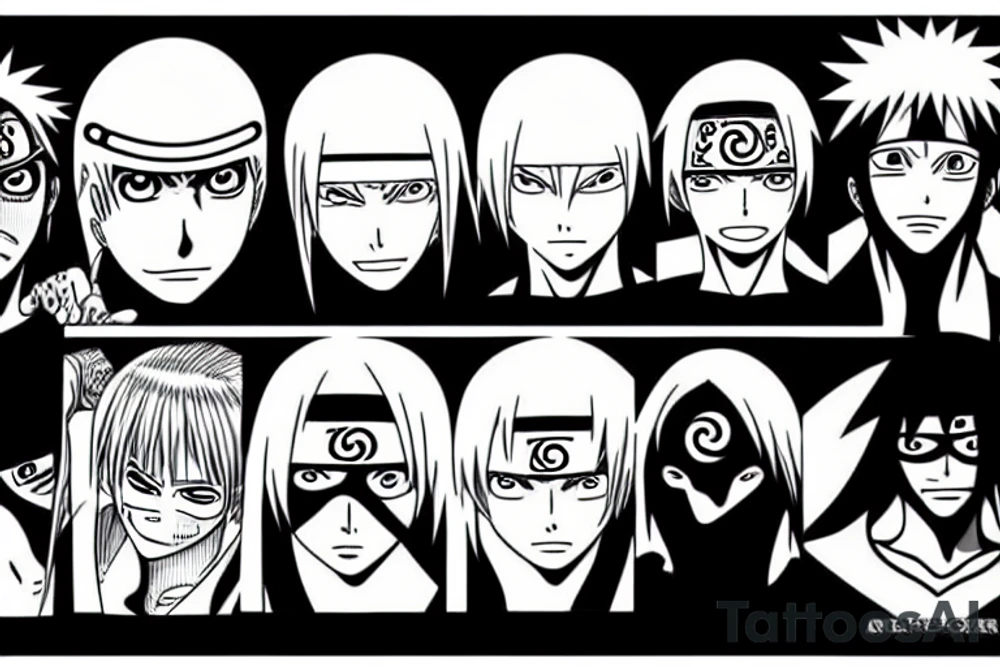 Bleach, Naruto, One piece anime tattoo idea