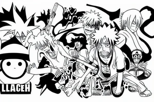 Bleach, Naruto, One piece anime tattoo idea