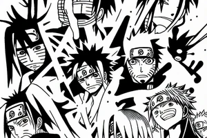 Bleach, Naruto, One piece anime tattoo idea