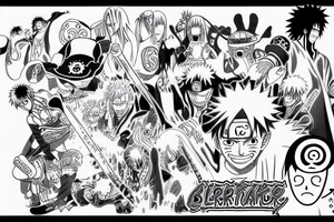 Bleach, Naruto, One piece anime tattoo idea