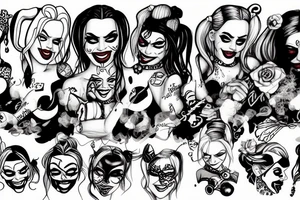 Harley Quinn smoking tattoo idea