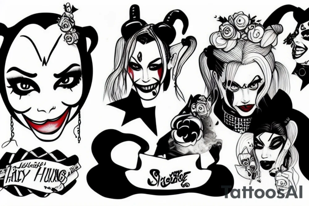 Harley Quinn smoking tattoo idea