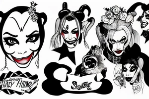 Harley Quinn smoking tattoo idea