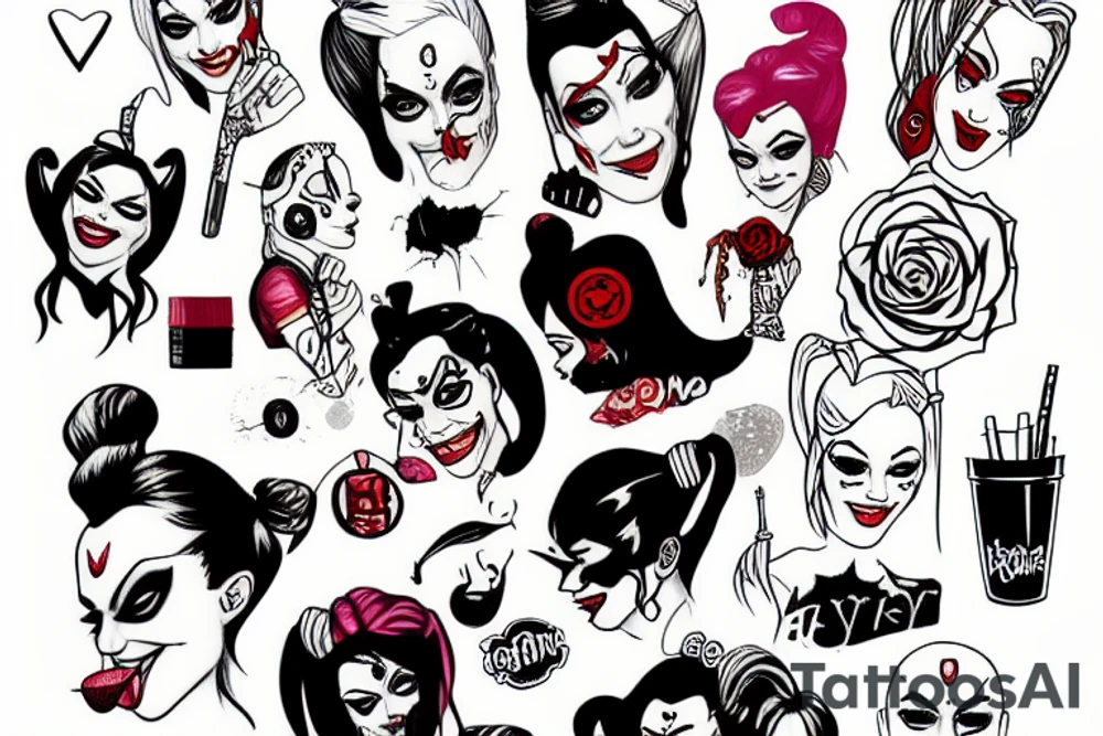 Harley Quinn smoking tattoo idea