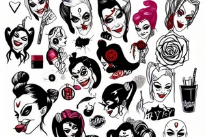 Harley Quinn smoking tattoo idea
