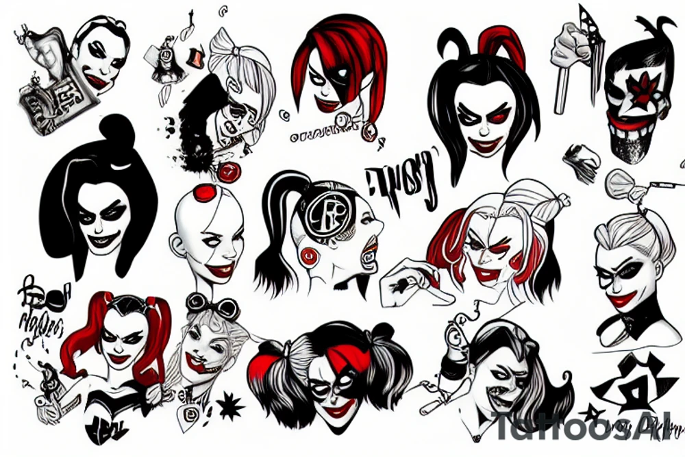 Harley Quinn smoking tattoo idea