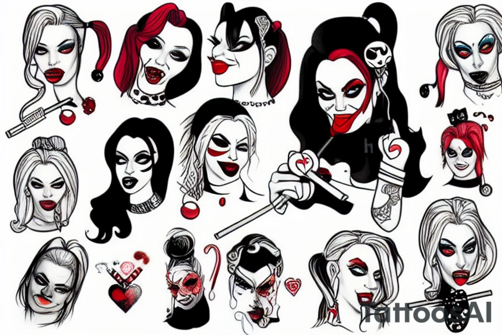 Harley Quinn smoking tattoo idea