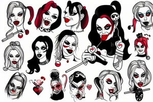 Harley Quinn smoking tattoo idea