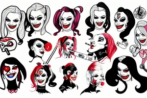 Harley Quinn smoking tattoo idea