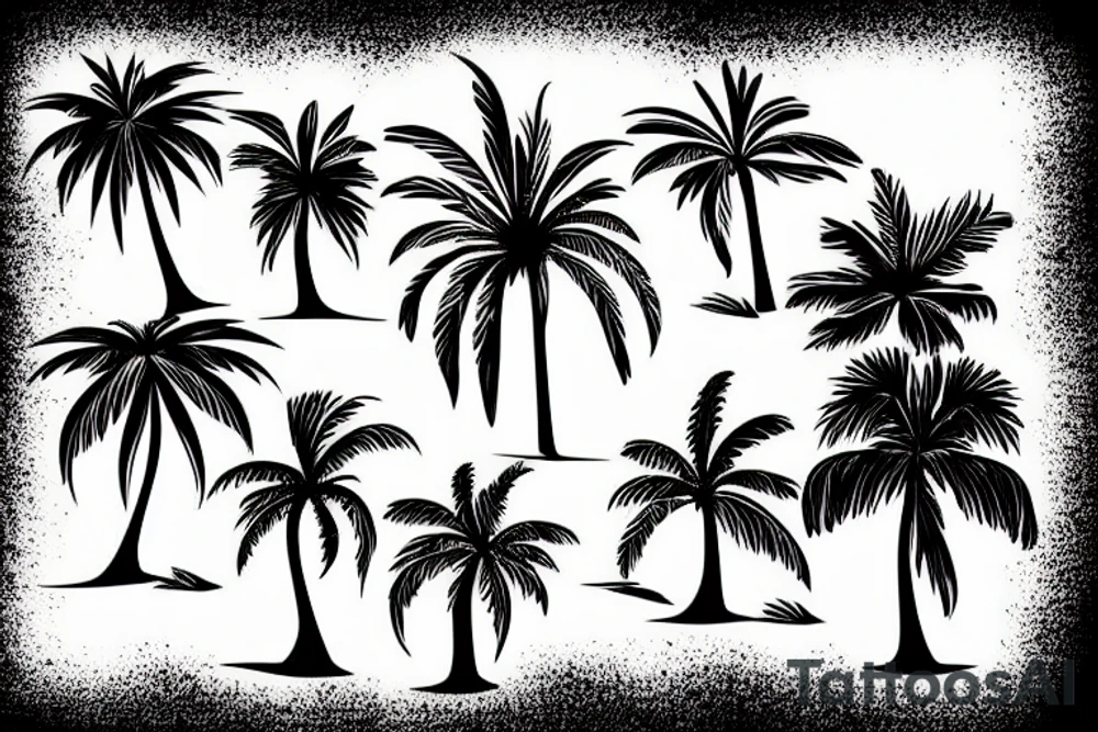 Sunset and palm tree tattoo idea