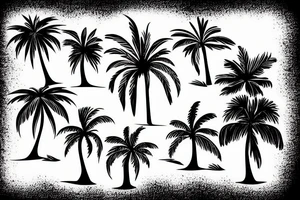 Sunset and palm tree tattoo idea