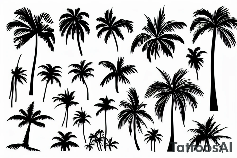 Sunset and palm tree tattoo idea