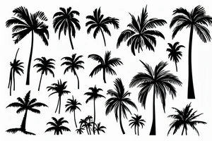 Sunset and palm tree tattoo idea