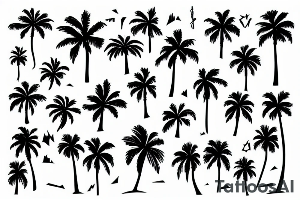 Sunset and palm tree tattoo idea