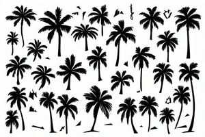 Sunset and palm tree tattoo idea