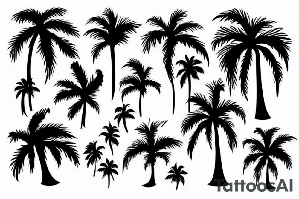 Sunset and palm tree tattoo idea