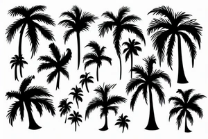 Sunset and palm tree tattoo idea