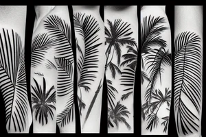 Sun and palm tree tattoo idea