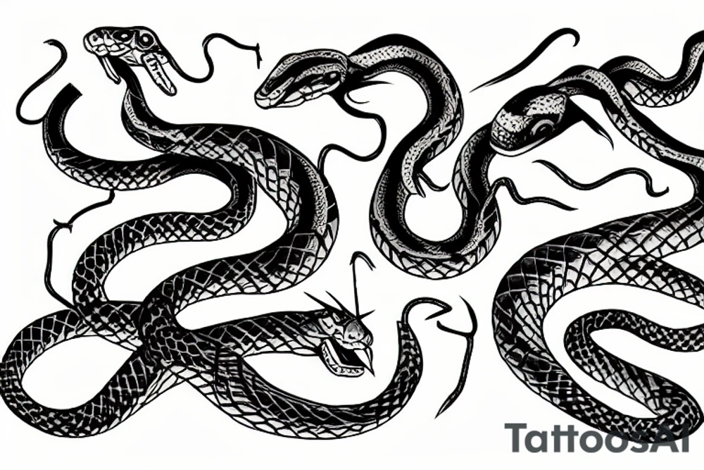 snake around the sword tattoo idea
