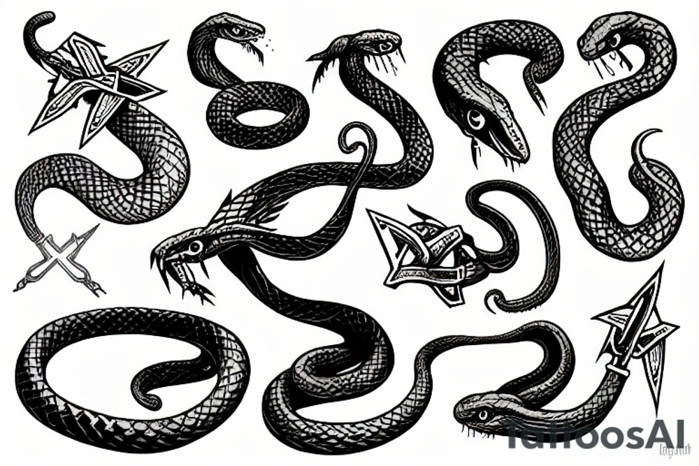 snake around the sword tattoo idea