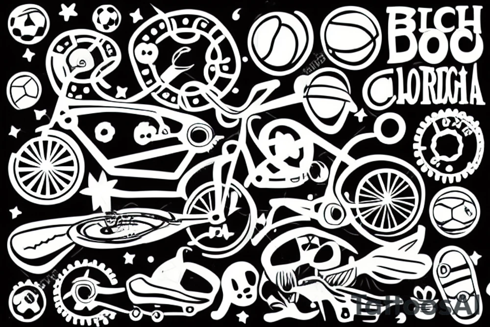 Bicicleta
LSD
futebol
cerveja
maconha tattoo idea