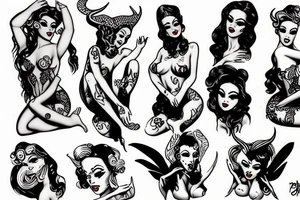 Devil girl pinup tattoo idea