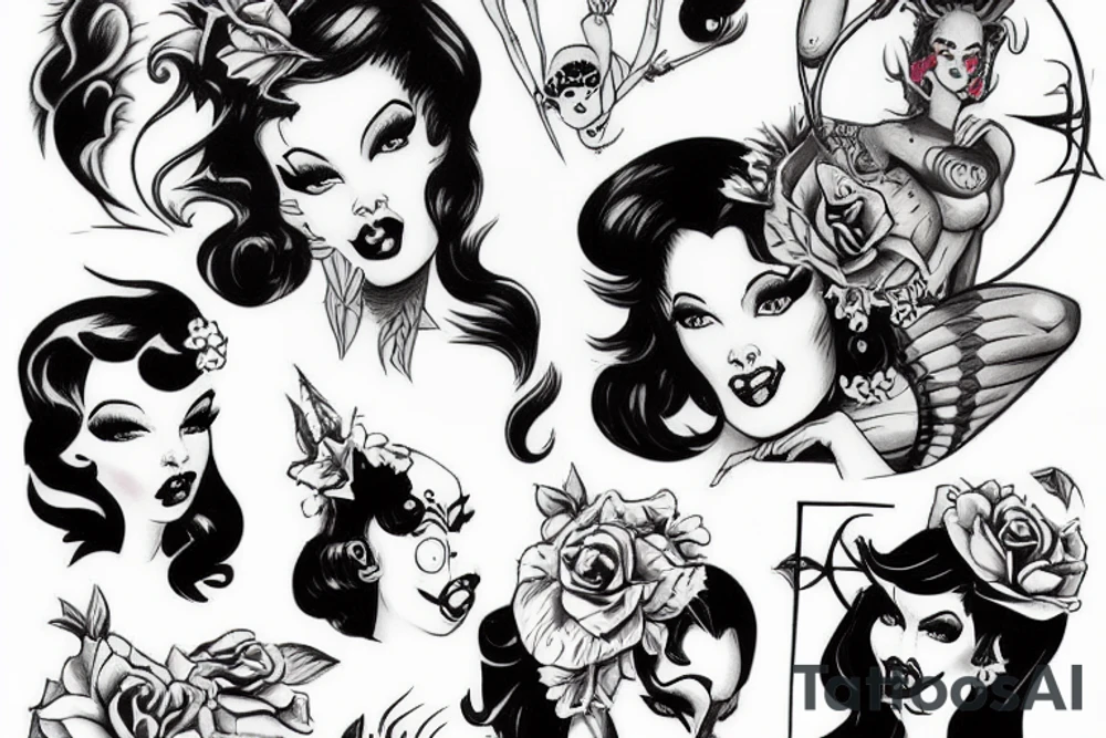 Devil girl pinup tattoo idea