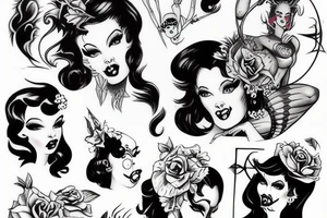 Devil girl pinup tattoo idea