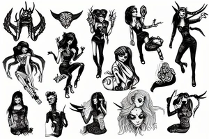 Devil girl fallout style tattoo idea