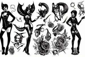 Devil girl fallout style tattoo idea