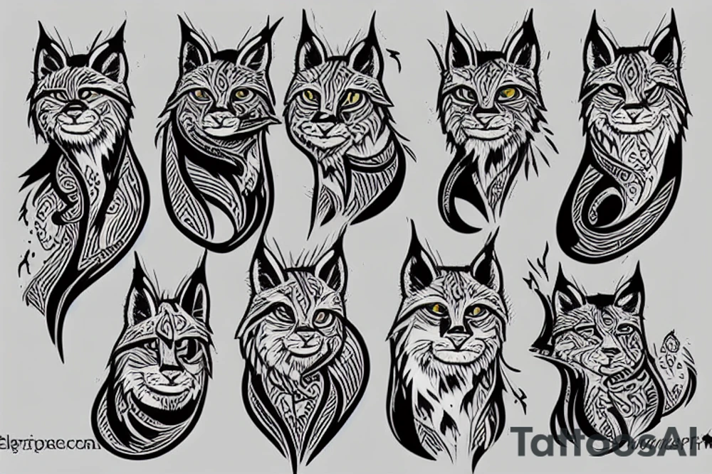 lynx on the hunt tattoo idea