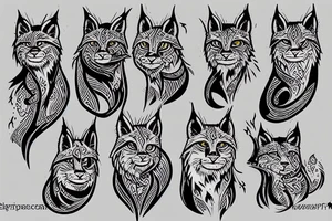 lynx on the hunt tattoo idea