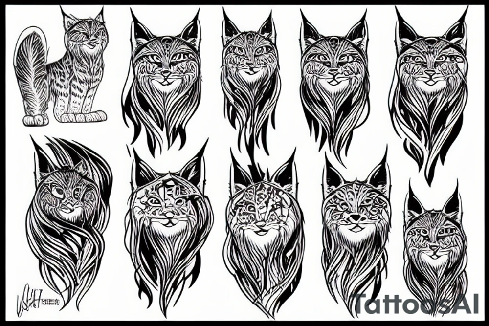 lynx on the hunt tattoo idea