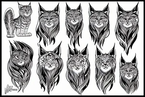 lynx on the hunt tattoo idea