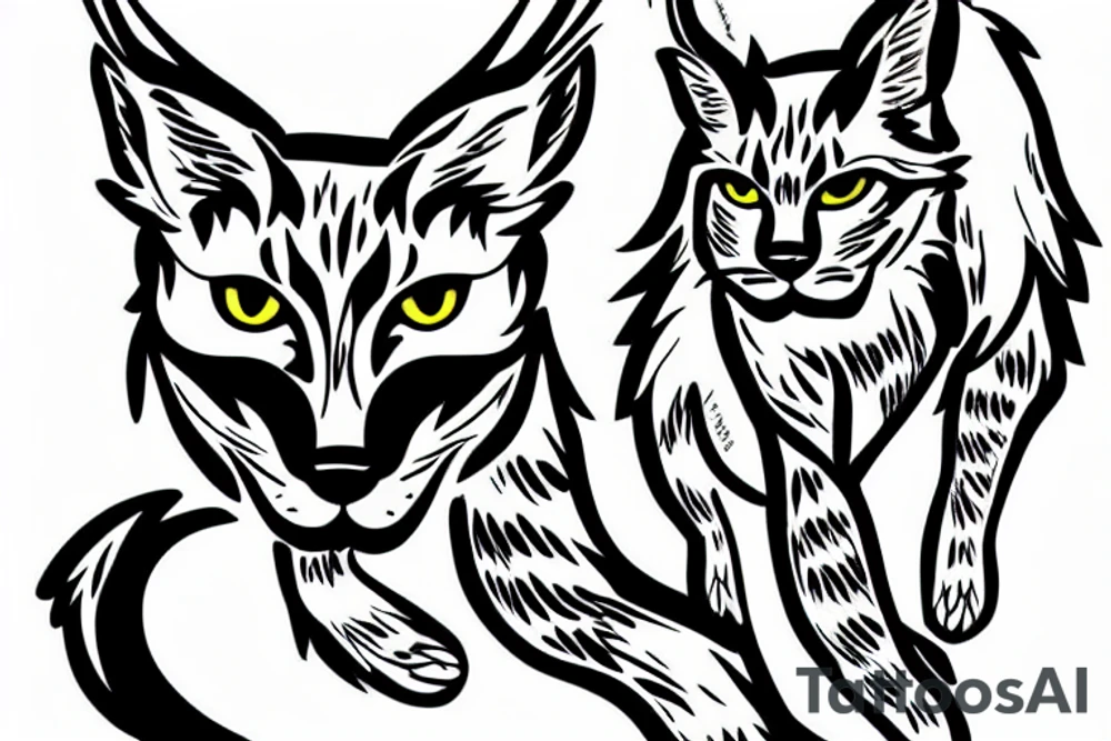 lynx on the hunt to prepare for the jump tattoo idea