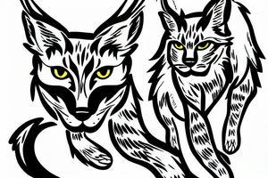 lynx on the hunt to prepare for the jump tattoo idea