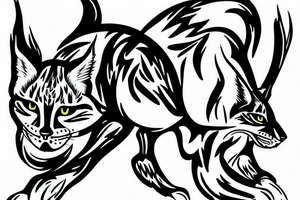 lynx on the hunt to prepare for the jump tattoo idea