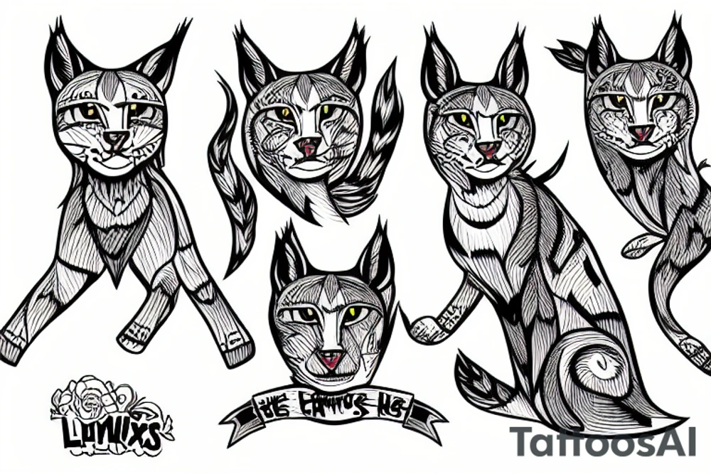 lynx in a jump tattoo idea